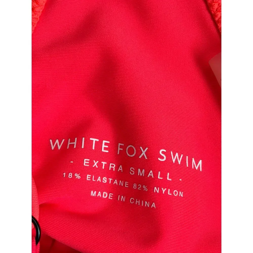 White Fox Thong Bikini (Hot Pink / Coral) - Extra Small (Top) / Medium (Bottom)
